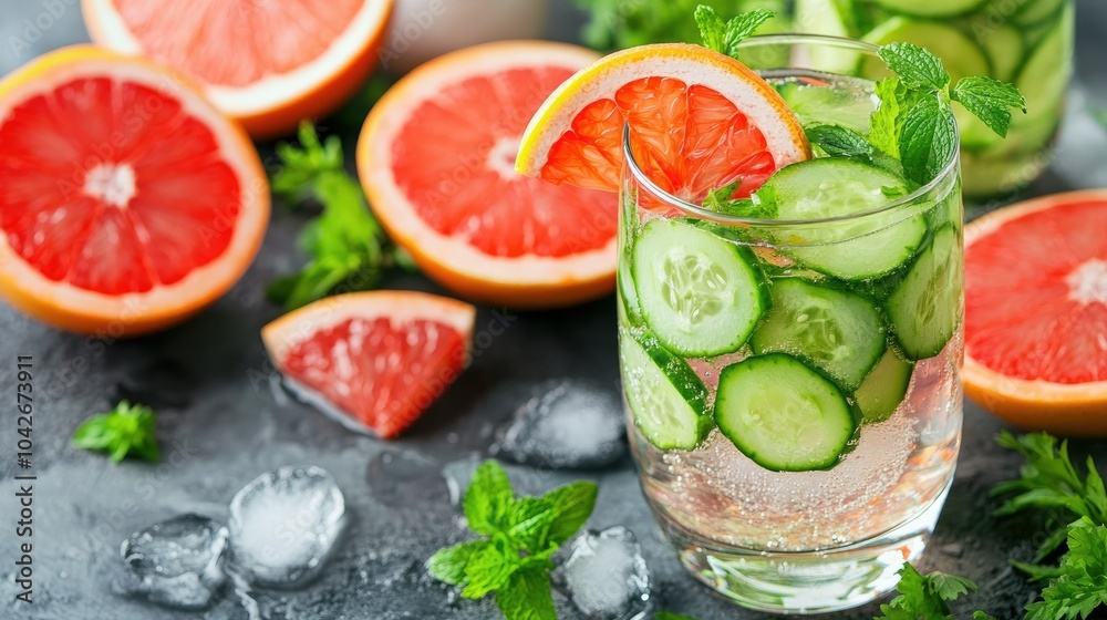 Refreshing Grapefruit and Cucumber Drink Composition Refreshing Grapefruit and Cucumber Drink Composition