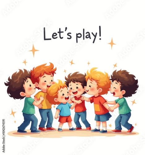 Kids Holding Hands, Lets Play! 
