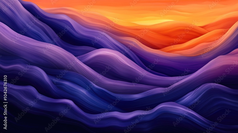 Obraz premium Colorful Smooth Gradient Background with Transitioning Waves