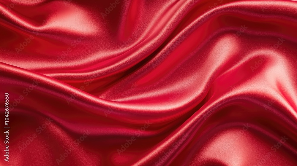 Obraz premium Smooth Red Silk Fabric Background for Elegant Designs