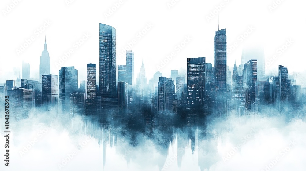 Obraz premium Abstract digital city. Technology city of the future