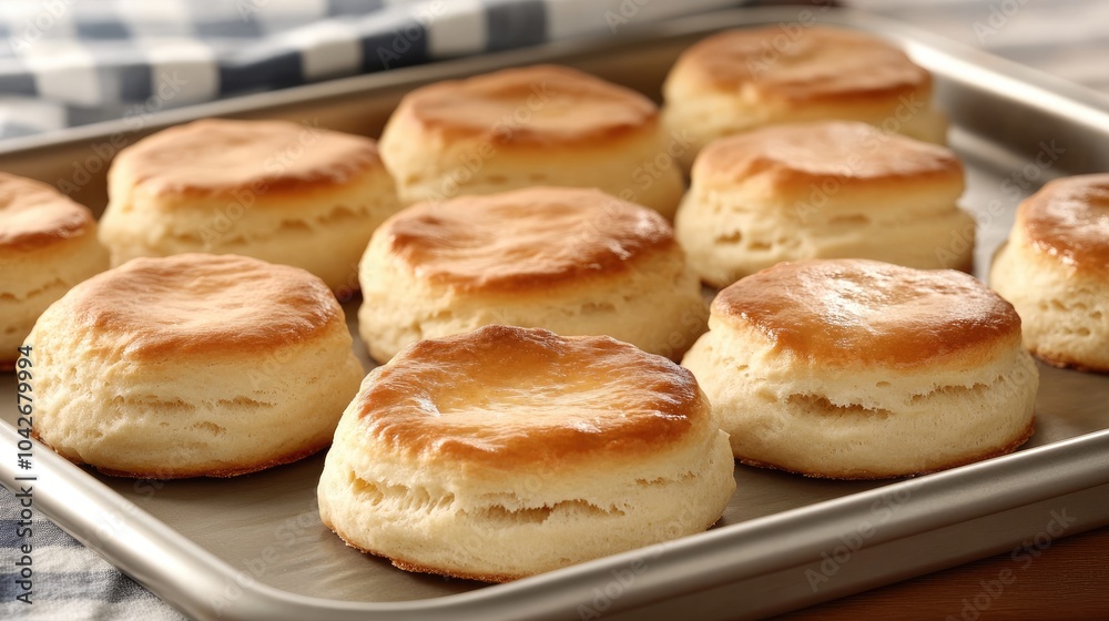 Freshly Baked Buttery Biscuits on a Tray Freshly Baked Buttery Biscuits on a Tray