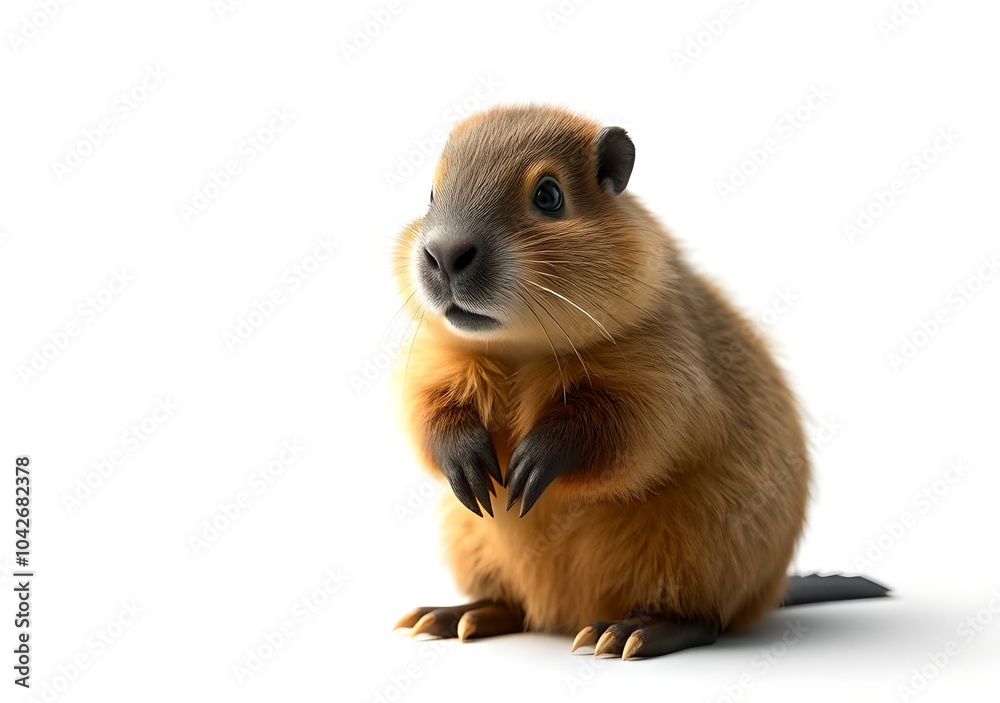 Baby Capybara, real baby Capybara, isolated on the white background, 