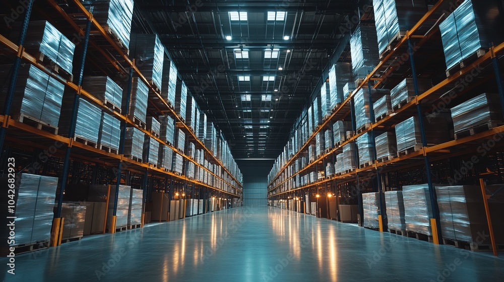 Fototapeta premium Modern high tech innovative warehouse