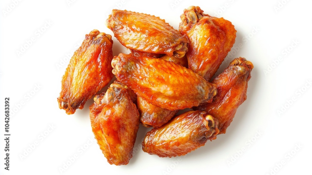 Appetizing Buffalo Wings on White Background Appetizing Buffalo Wings on White Background