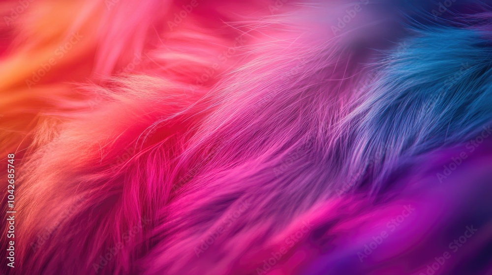 A close-up macro photo of soft, multicolored fur, showcasing the vibrant mix of colors and fluffy texture in intricate detail. A close-up macro photo of soft, multicolored fur, showcasing the vibrant mix of colors and fluffy texture in intricate detail.