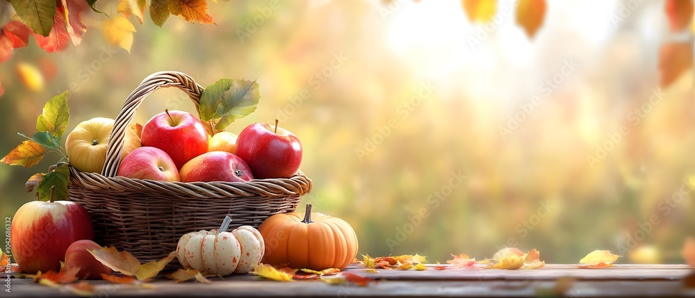 Autumn harvest apples and pumpkins delight Autumn harvest apples and pumpkins delight
