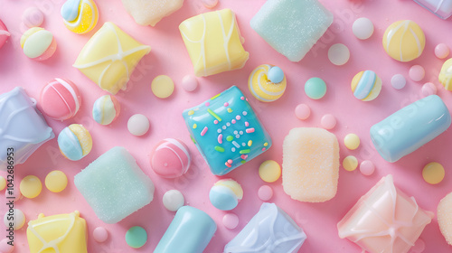 Sweet pastel candies.