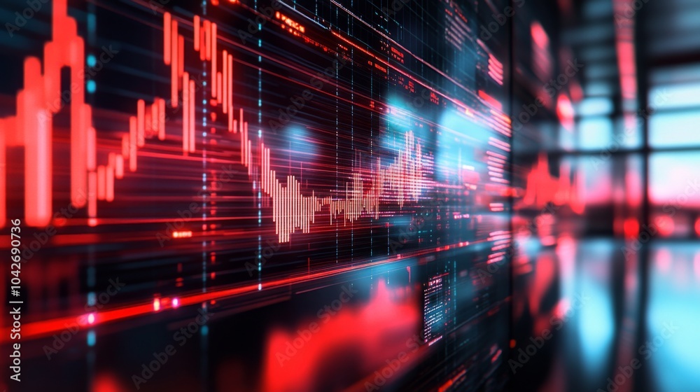 Fototapeta premium Digital Interface with High Contrast in Business Setting