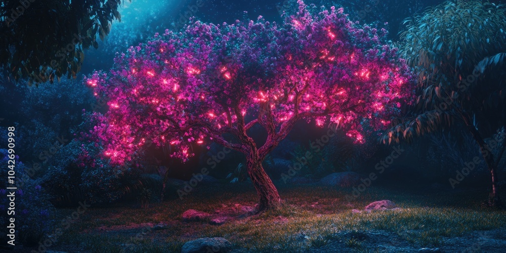 Fototapeta premium Pink Tree in Forest