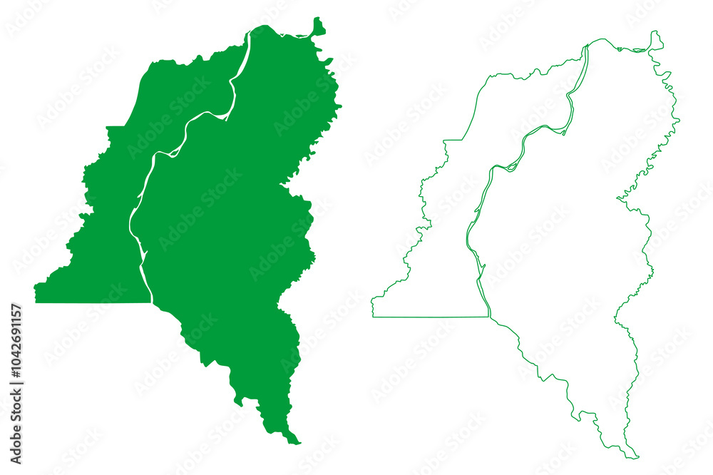 Humaita municipality (Amazonas state, Municipalities of Brazil, Federative Republic of Brazil) map vector illustration, scribble sketch Humaita map Humaita municipality (Amazonas state, Municipalities of Brazil, Federative Republic of Brazil) map vector illustration, scribble sketch Humaita map