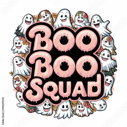 boo ghosts funny halloween illustration