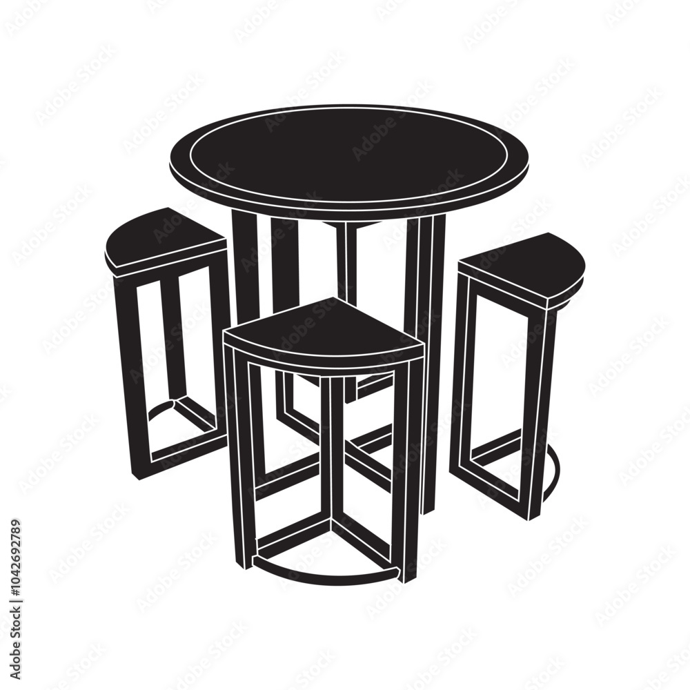 Fototapeta premium set of cafe tables and chairs