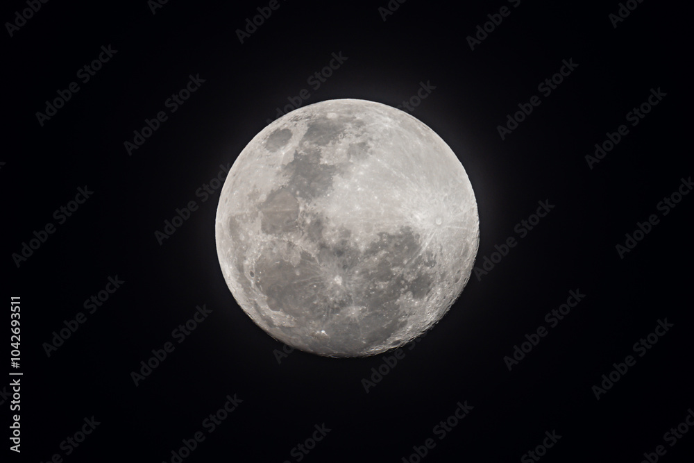 Obraz premium The Hunter's Full Moon at 99 percent full