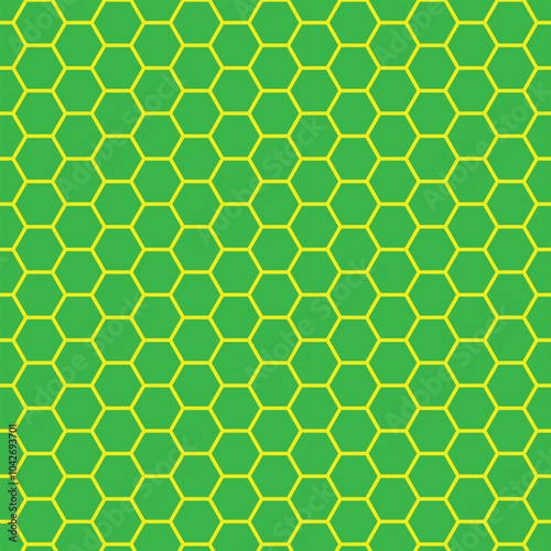 a green hexagonal pattern background
