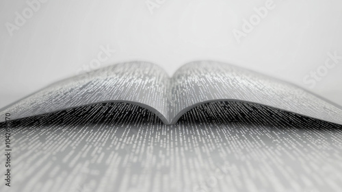 Close-up of open  book binary code digital knowledge concept