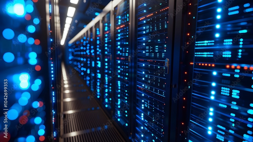 Futuristic Digital Data Center Network Architecture Diagram with Advanced Interconnected Servers and Cloud Storage Futuristic Digital Data Center Network Architecture Diagram with Advanced Interconnected Servers and Cloud Storage
