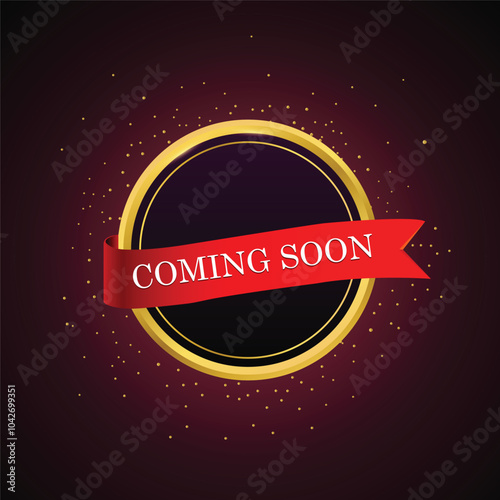 Coming soon golden style background design vector  
