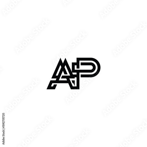 Free Download AP monogram logo design letter text name symbol monochrome logotype alphabet character simple logo - GFXLoad