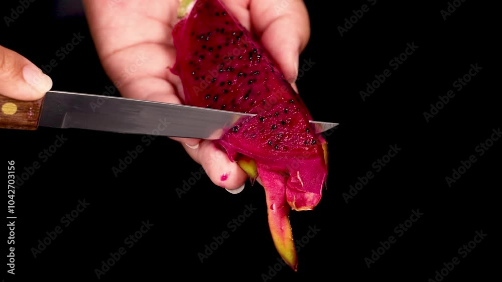 Slicing a Dragon Fruit