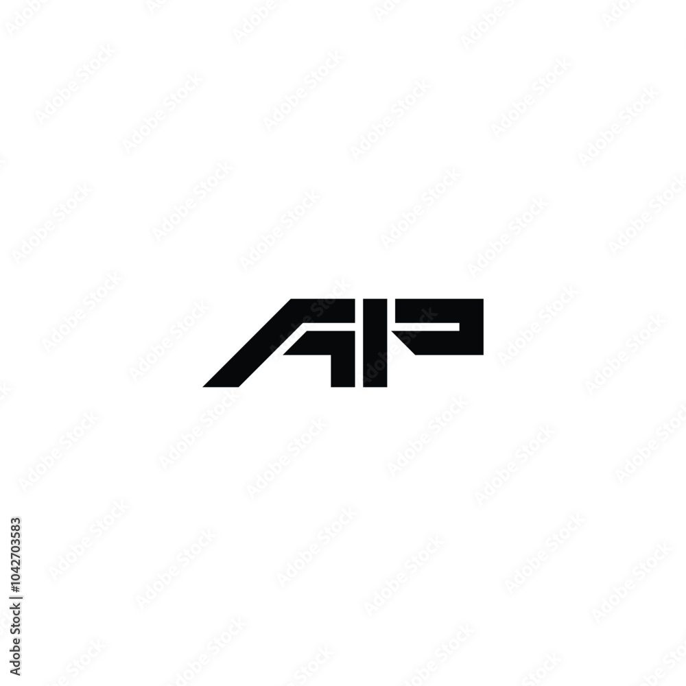 Obraz premium AP monogram logo design letter text name symbol monochrome logotype alphabet character simple logo