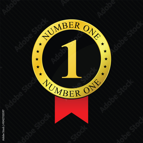 Number one winner label design
