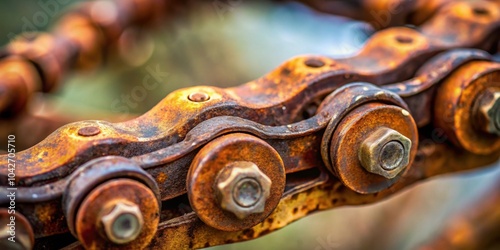 Close-up of rusty bicycle chain on an old mini bicycle, rusty, bicycle chain, old, mini, bike, close-up, weathered photo