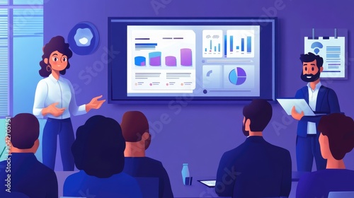 Modern Business Meeting with Advanced AI Hologram
