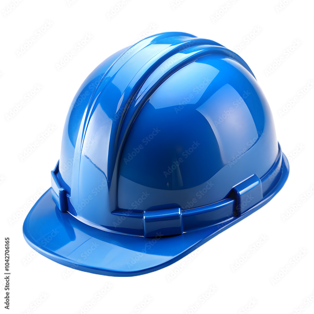 Fototapeta premium a blue construction helmet isolated on transparent background