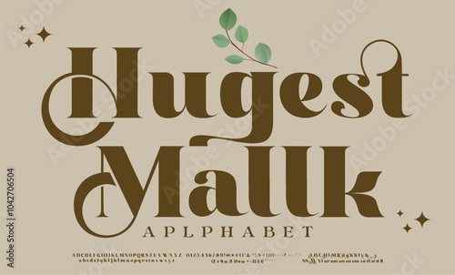 Hugest Mallk Serif, Cosmetic, Fashion Stylish Display Bold Font alphabet