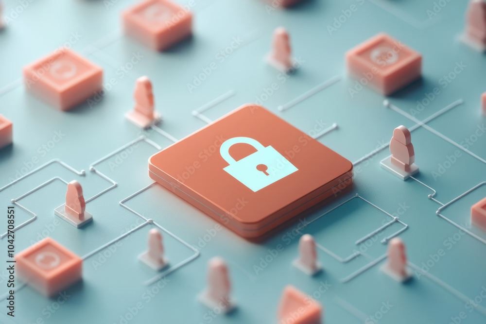 A digital lock icon on an orange square surrounded by circuit patterns, symbolizing cybersecurity and data protection in a tech environment. A digital lock icon on an orange square surrounded by circuit patterns, symbolizing cybersecurity and data protection in a tech environment.