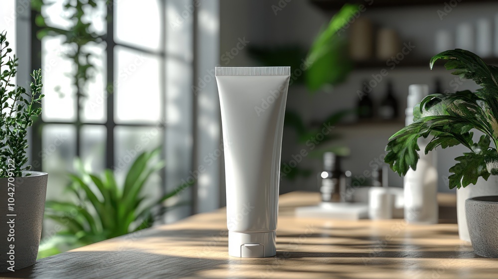 3D mockup of a plain cosmetics tube for cream or lotion. 3D mockup of a plain cosmetics tube for cream or lotion.