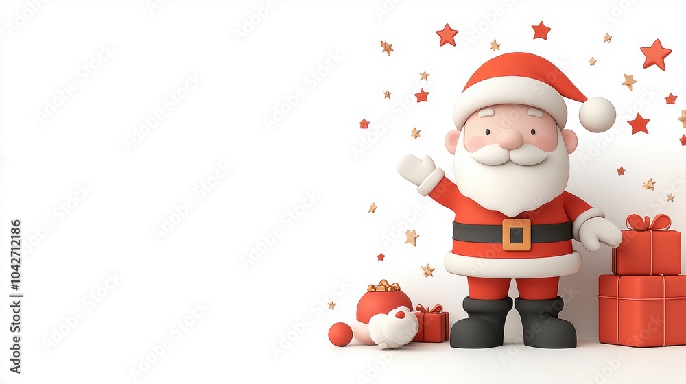 A Santa Claus with a twinkling starry background, magical holiday atmosphere, soft colors, isolated on white background ,clean background A Santa Claus with a twinkling starry background, magical holiday atmosphere, soft colors, isolated on white background ,clean background