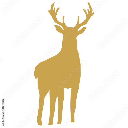 Elk silhouette animal black and white vector antlers mammal golden