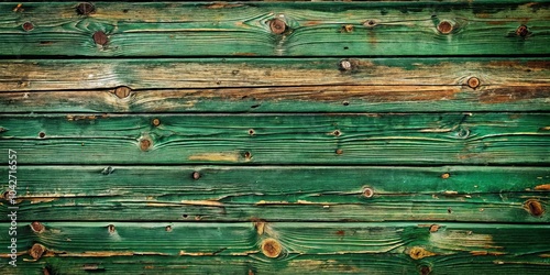 Wallpaper Mural A Worn Wooden Plank Surface, a Symphony of Green and Brown Tones, with Flaking Paint Revealing the Texture of Time Torontodigital.ca