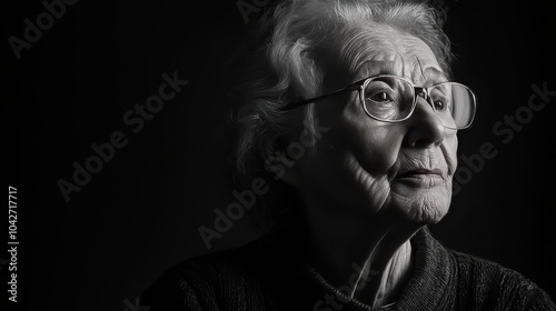 Artistic Portrait of an Elderly Person in Studio Setting