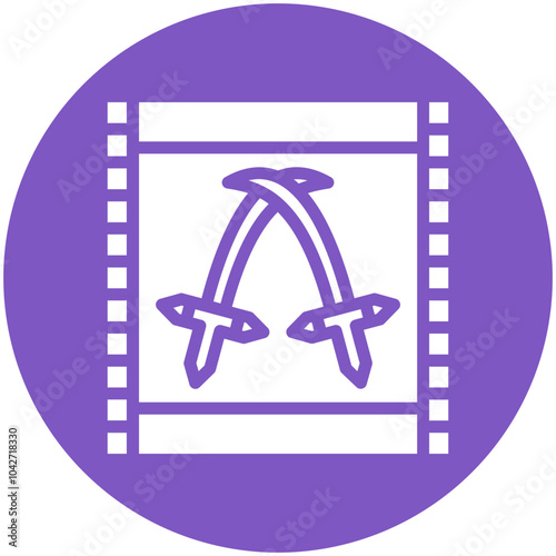Action Film vector icon illustration of Filmmaking iconset.
