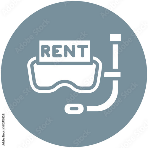 Scuba Gear Rental vector icon illustration of Vacation and Tourism iconset.