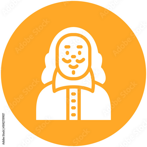 Shakespeare vector icon illustration of Literature iconset.