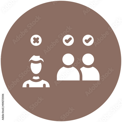 Discrimination vector icon illustration of Protesting and Civil Disobedience iconset.