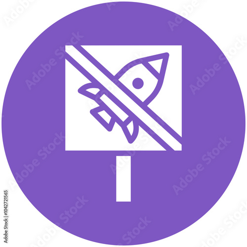 Anti War vector icon illustration of Protesting and Civil Disobedience iconset.