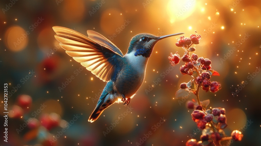 Naklejka premium Hummingbird in Flight