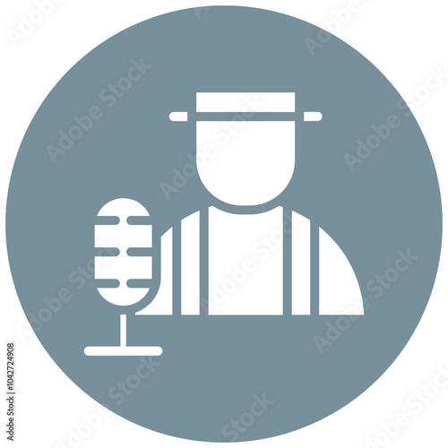 Commentator vector icon illustration of Soccer iconset.