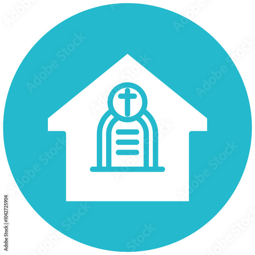 Mausoleum vector icon illustration of Funeral iconset.