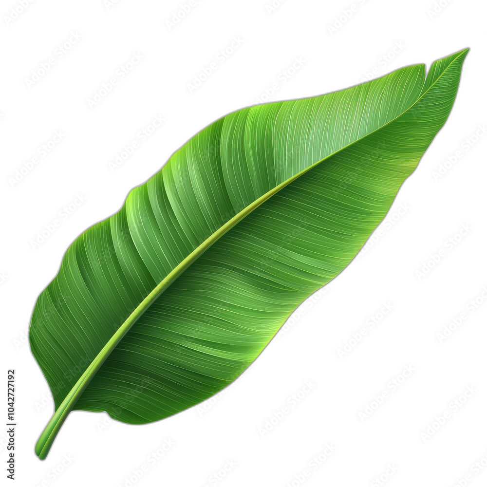 Obraz premium Vibrant Green Leaf Isolated on Black Background