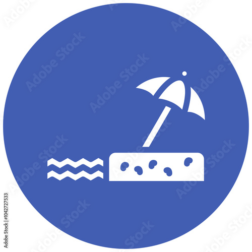 Beach Umbrella vector icon illustration of Coastline iconset.
