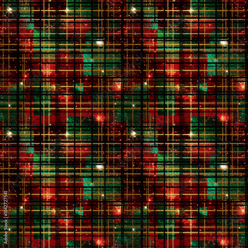 Wallpaper Mural Christmas tartan plaid geometric seamless glitter pattern in red and green Torontodigital.ca