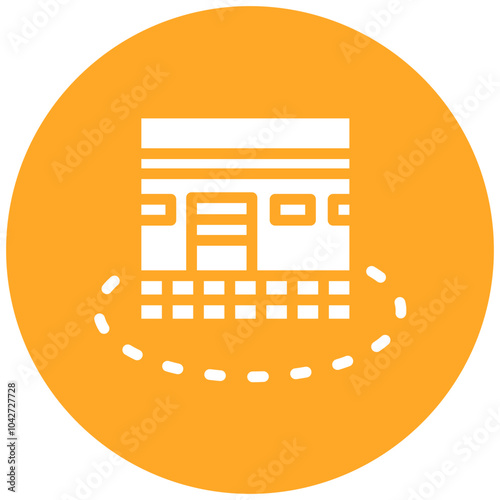 Tawaf vector icon illustration of Hajj Pilgrimage iconset.