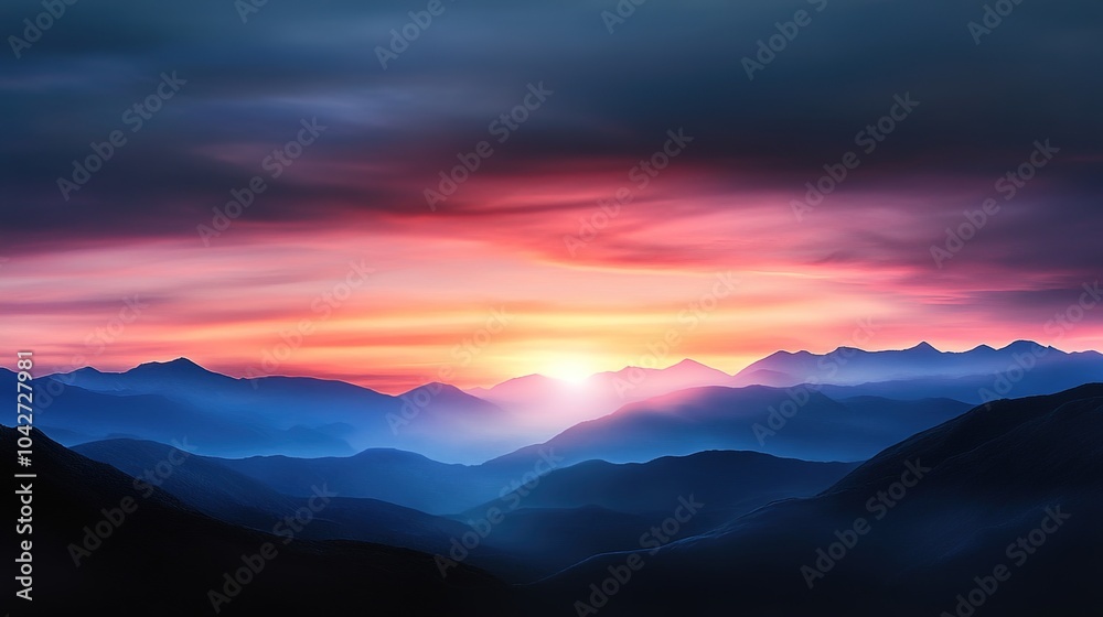 Fototapeta premium Sunrise Over Majestic Mountains
