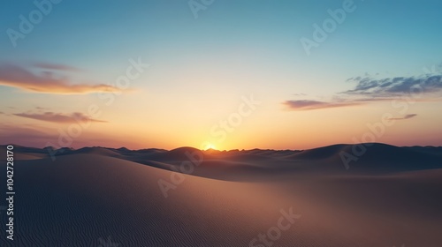 Serene Desert Landscape at Dusk and Dawn